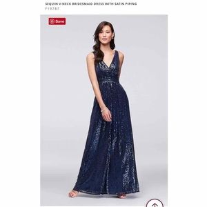 Navy sequin Bridesmaid dress.  *Worn once*